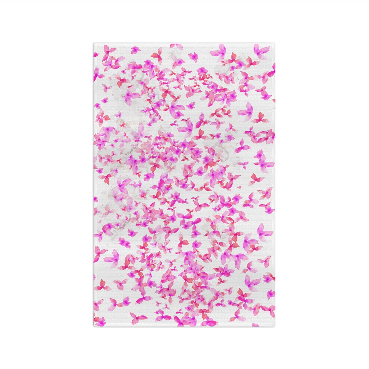 Pink Flowers Microfiber Tea Towel