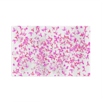 Pink Flowers Microfiber Tea Towel