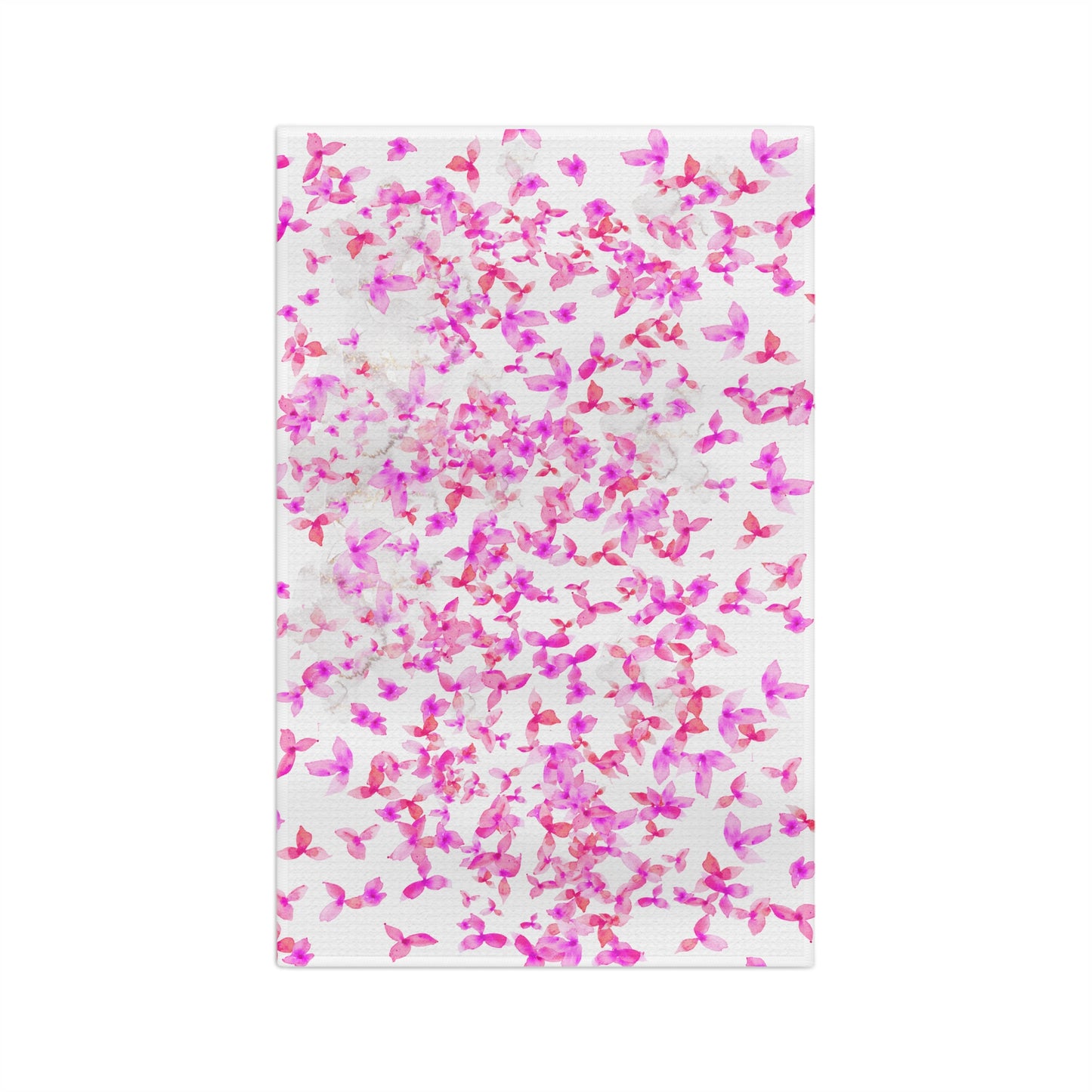 Pink Flowers Microfiber Tea Towel