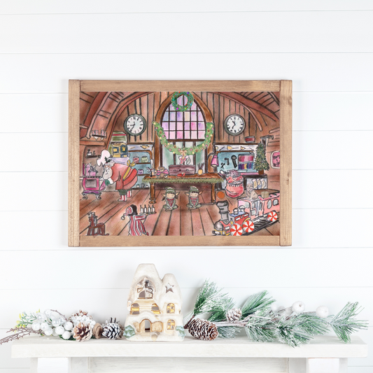 Santa's Workshop Art Print