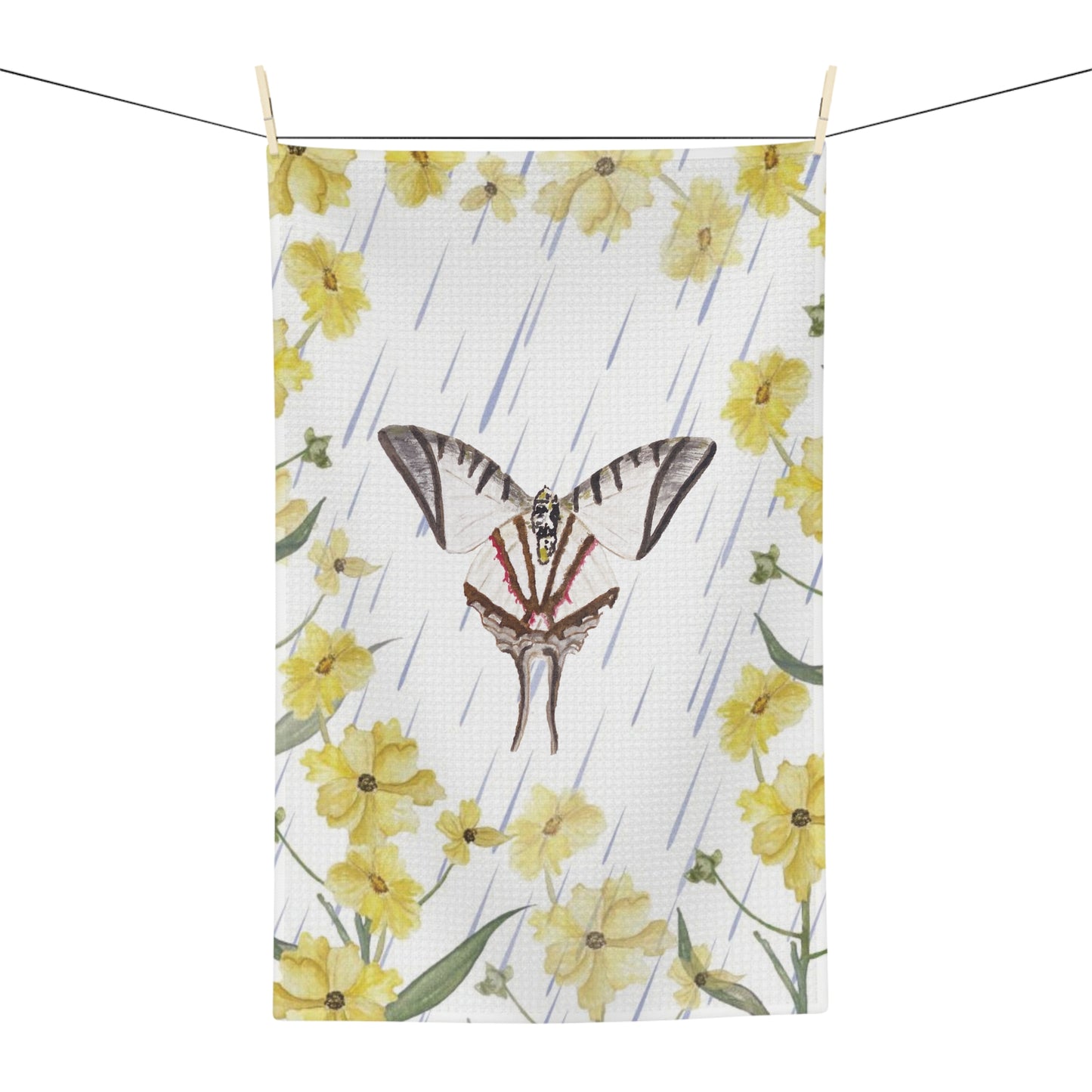 Rainy Days Moth Microfiber Tea Towel