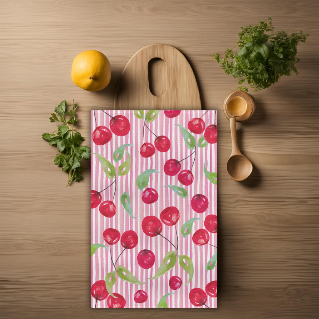 Cherry Nation Microfiber Tea Towel