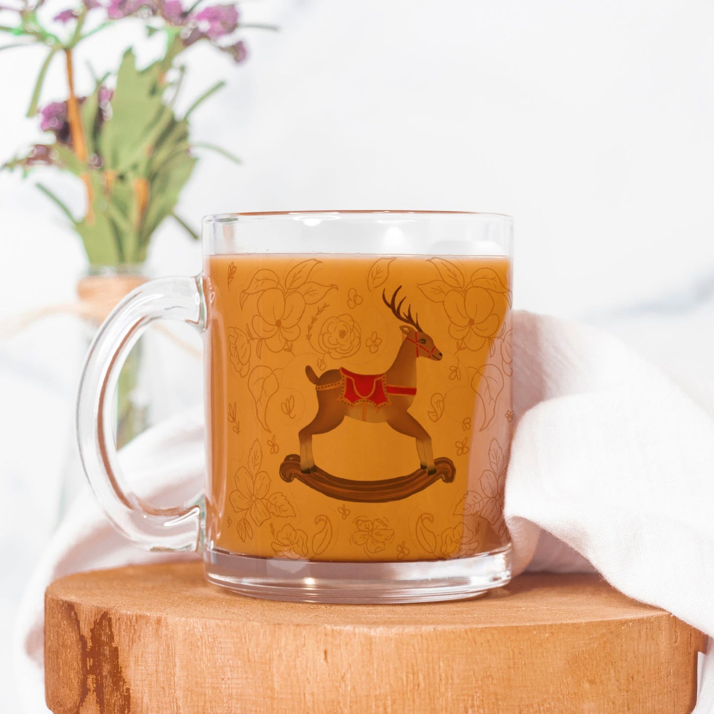 Christmas Deer Glass Mug