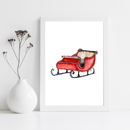 Christmas Sleigh Art Print