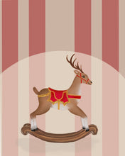 Load image into Gallery viewer, Christmas Carnival Rocking Horse Art Print
