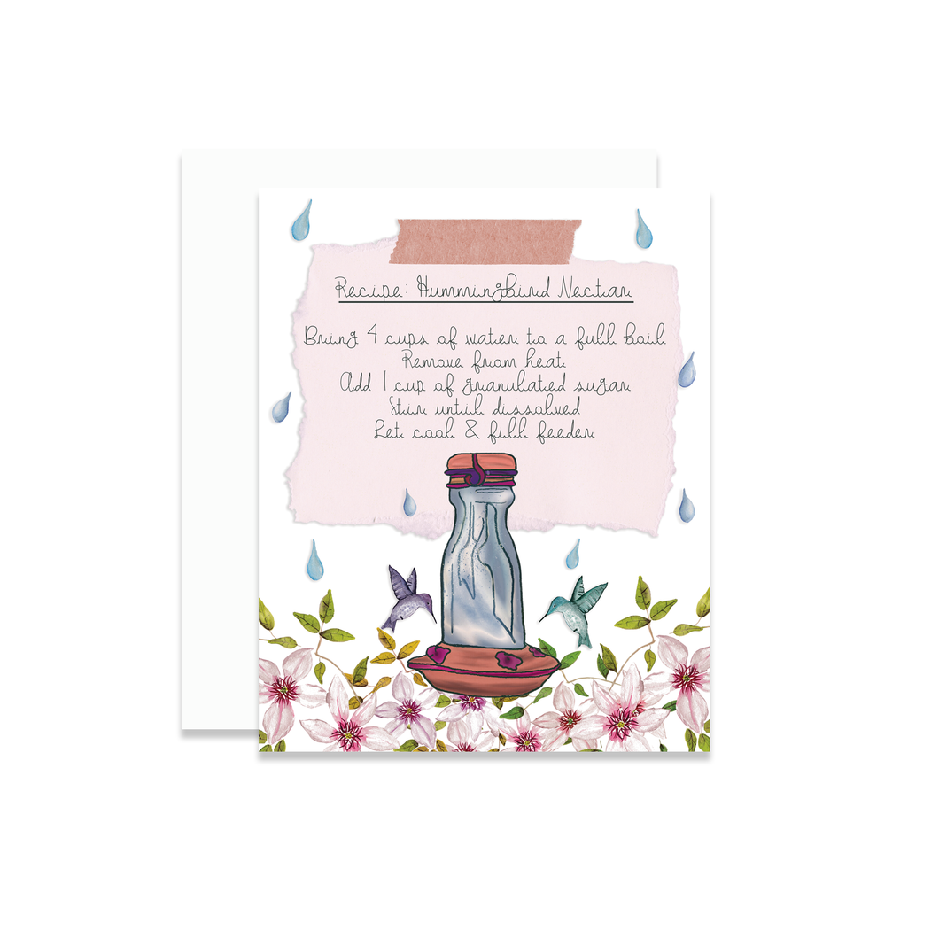 Hummingbird Nectar Recipe Greeting Card