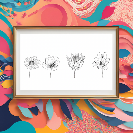 Line Flowers Art Print