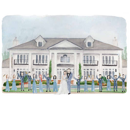Custom Venue and Wedding Party Design