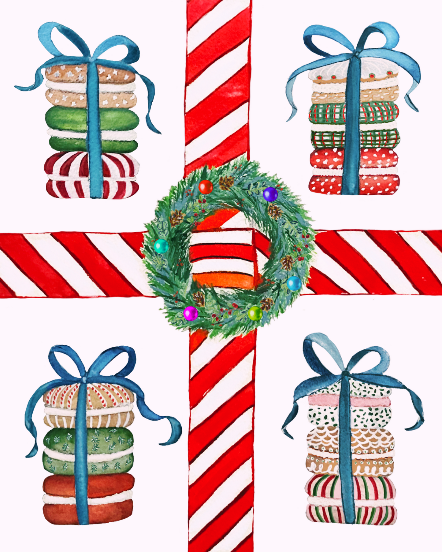 Macarons Christmas Art Print