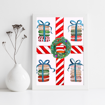 Macarons Christmas Art Print