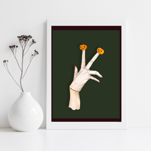 Pumpkin Fingers Art Print