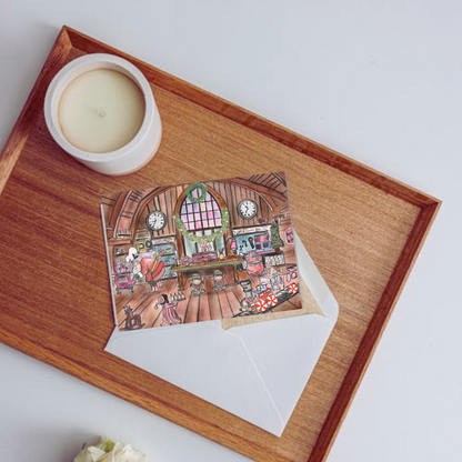 Santa's Workshop Christmas Greeting Card