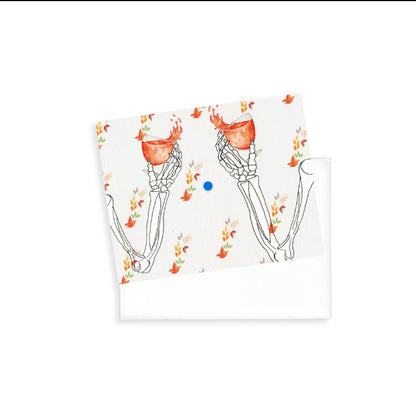 Spooky Halloween Cheer Greeting Card – Watercolor Skeleton
