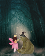 Load image into Gallery viewer, Enchanted Forest Fairy and Friend Art Print
