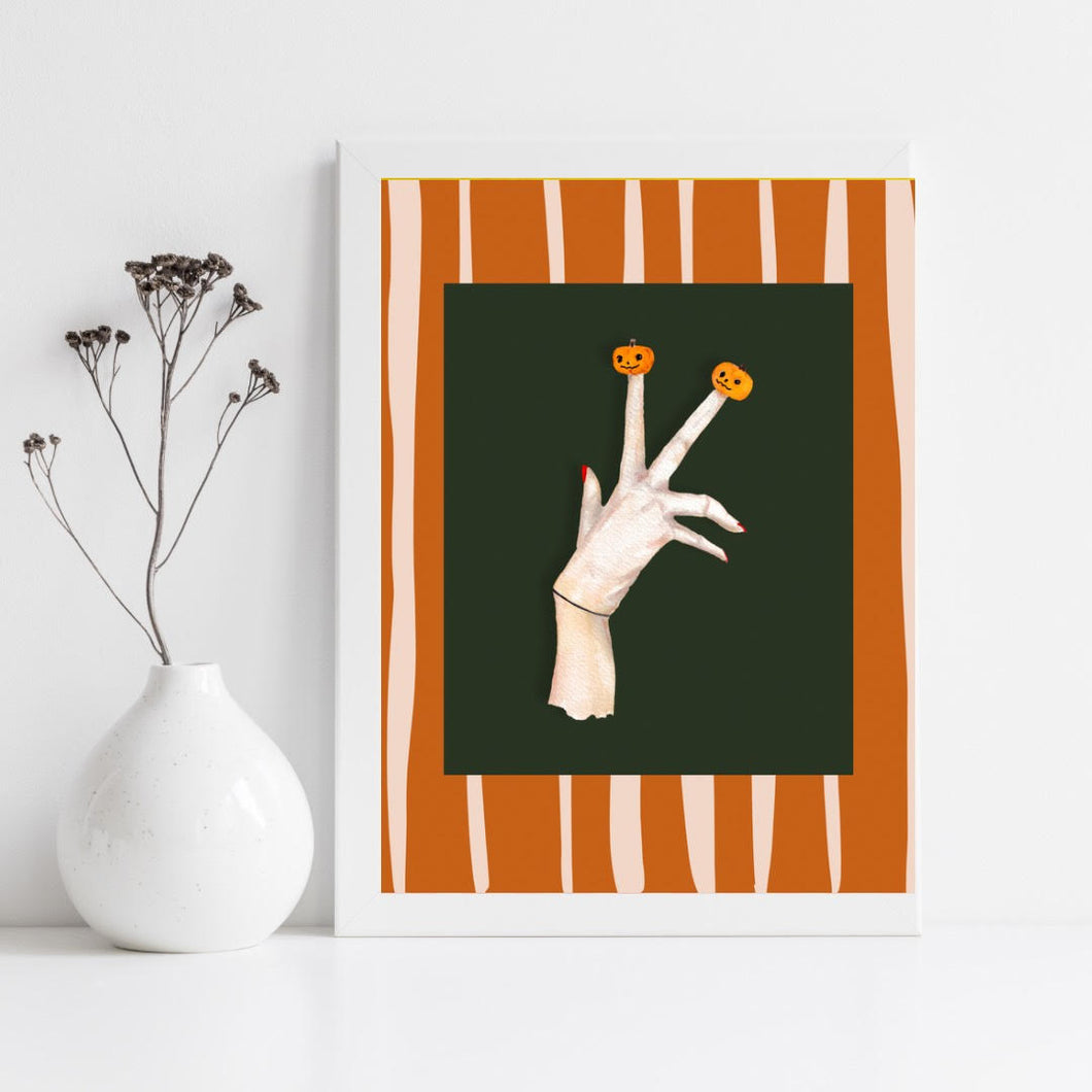 Pumpkin Fingers Art Print