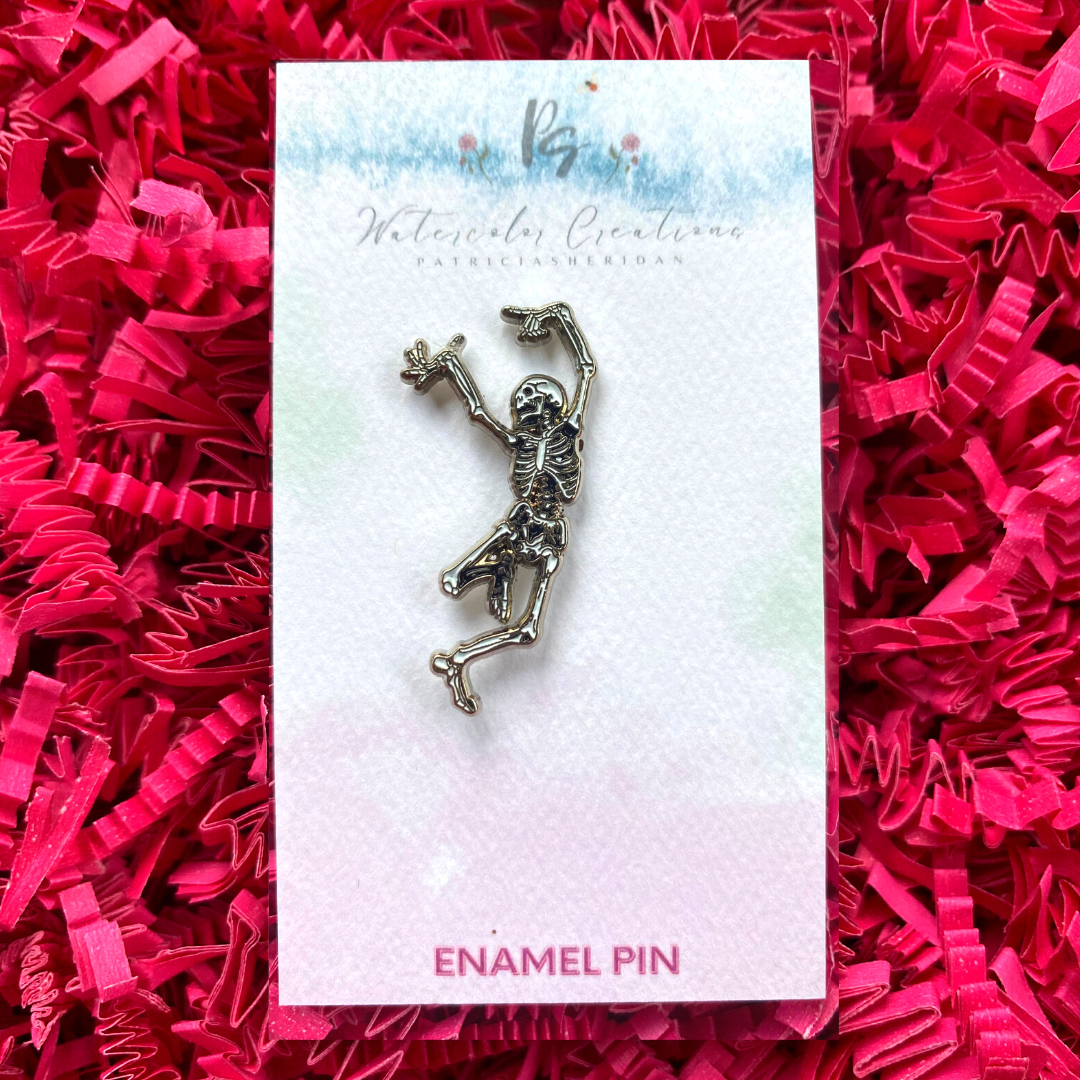 Skeleton Enamel Pin