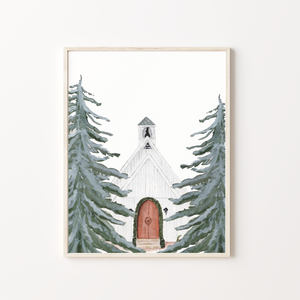 Winter Chapel Art Print